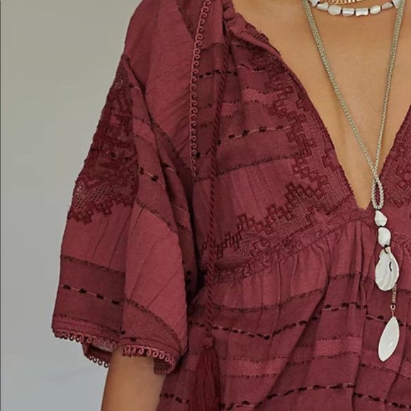 Sedona Short Set - Cotton Linen Like Boho Top (Top Only) - Picture 2 of 9